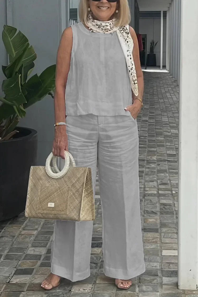 Elegant Sleeveless Two-Piece Set