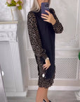 Elegant Shift dress with Color Block