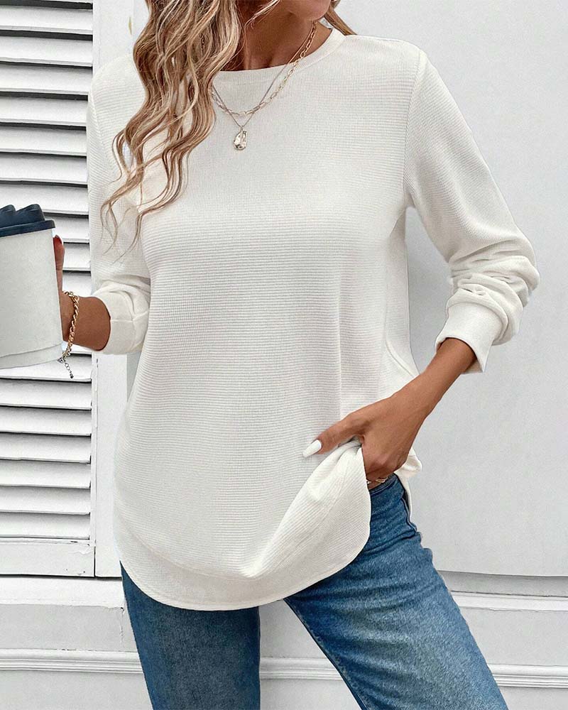 O-Neck Long Sleeve Daily Wear Shirt
