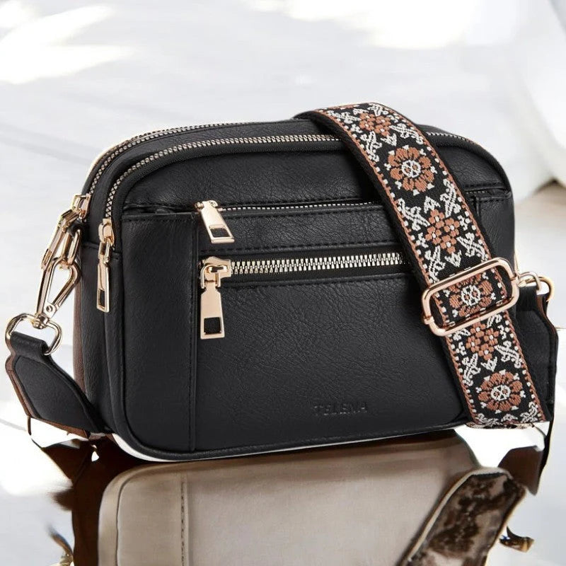 Refined Leather Shoulder Bag