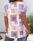 Casual Printed Scoop V-Neck T-Shirt