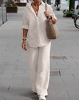 Long-Sleeved Shirt & Pants Two-Piece Set