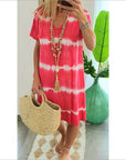 Tie-Dye Short-Sleeved Dress