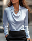Luxurious Shine Satin Top – Drapey Silhouette for Chic Evenings and Date Nights
