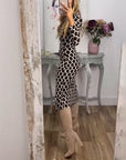 Fish scale print slit dress