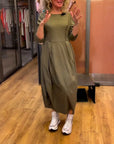 Round Neck 2/3 Sleeve Dress