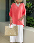 Top Wide Leg Pants Two-Piece Suit