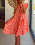 Plunge Neck Boho Dress