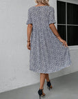 Floral print round neck elegant dress