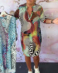 Vibrant V-Neck Flare Dress