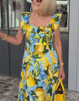 Lemon Print Tunic Dress with Relaxed Fit