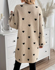 Julia Cozy Cardigan with Heart Pattern Design