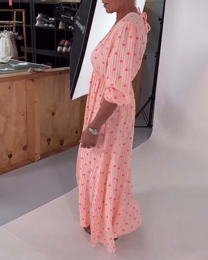 Elegant Dress with V-Neckline