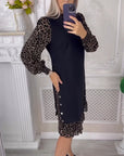 Elegant Shift dress with Color Block