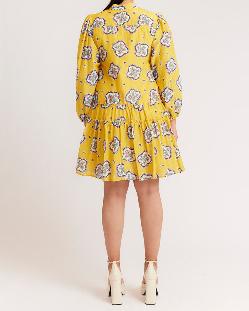 Printed Loose Pleated Dress