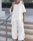 Pullover Short Sleeve Two Piece-Set