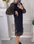 Elegant Shift dress with Color Block