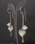 Antique Silver Leaf Dangle Earrings