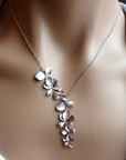 Vintage Silver Necklace With Flowers