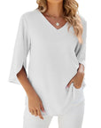 Modern V Neck Blouse Design