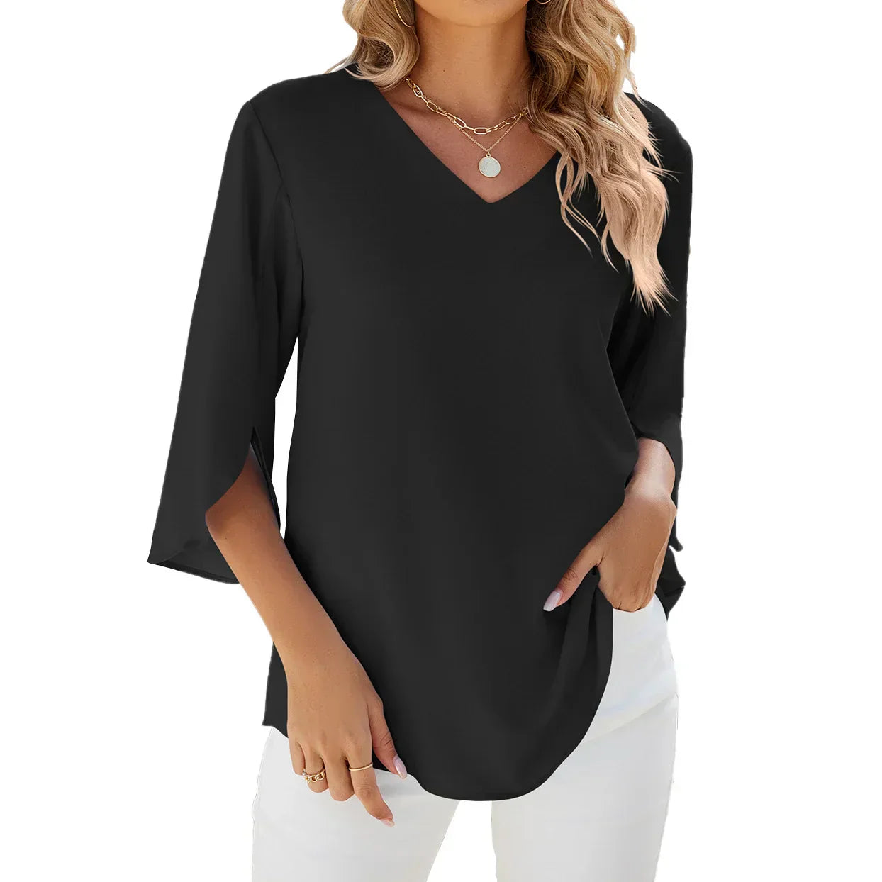 Modern V Neck Blouse Design