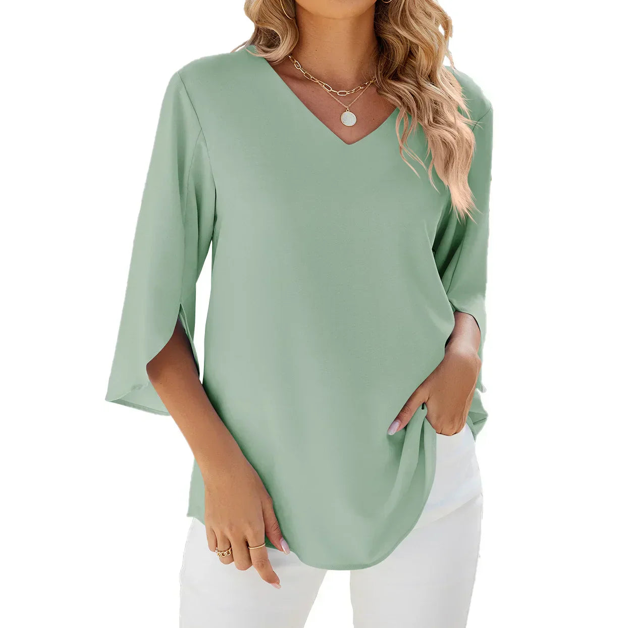 Modern V Neck Blouse Design