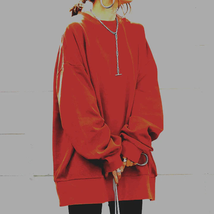 Oversized Round Neck Sweatshirt for Women