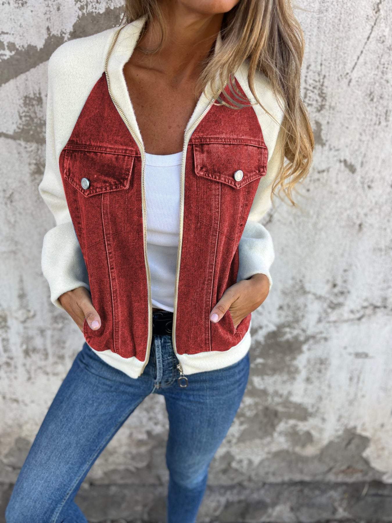 Stylish Distressed Denim Casual Jacket