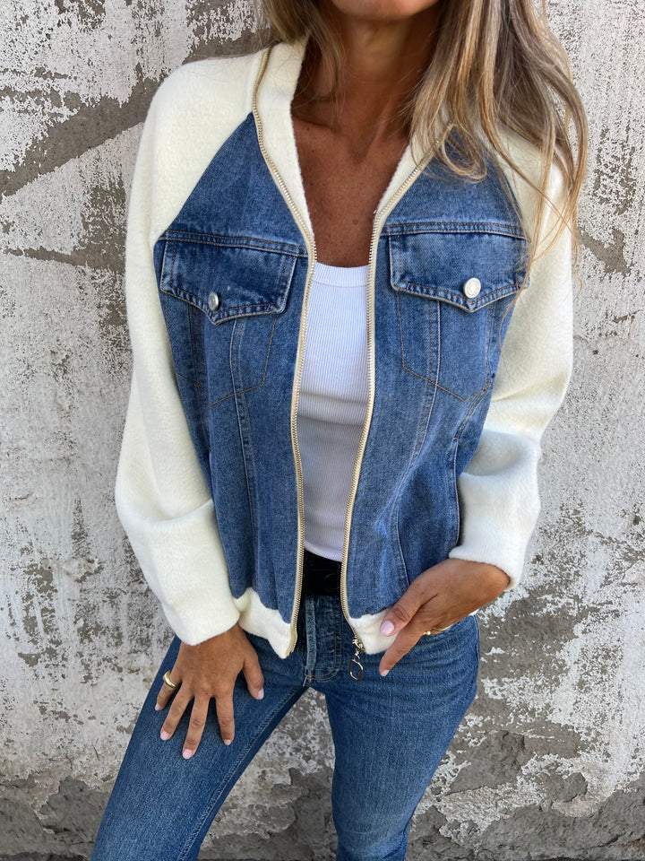 Stylish Distressed Denim Casual Jacket