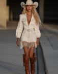 Elegant Mini Dress with Tassels