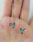 Graceful Hummingbird Drop Earrings