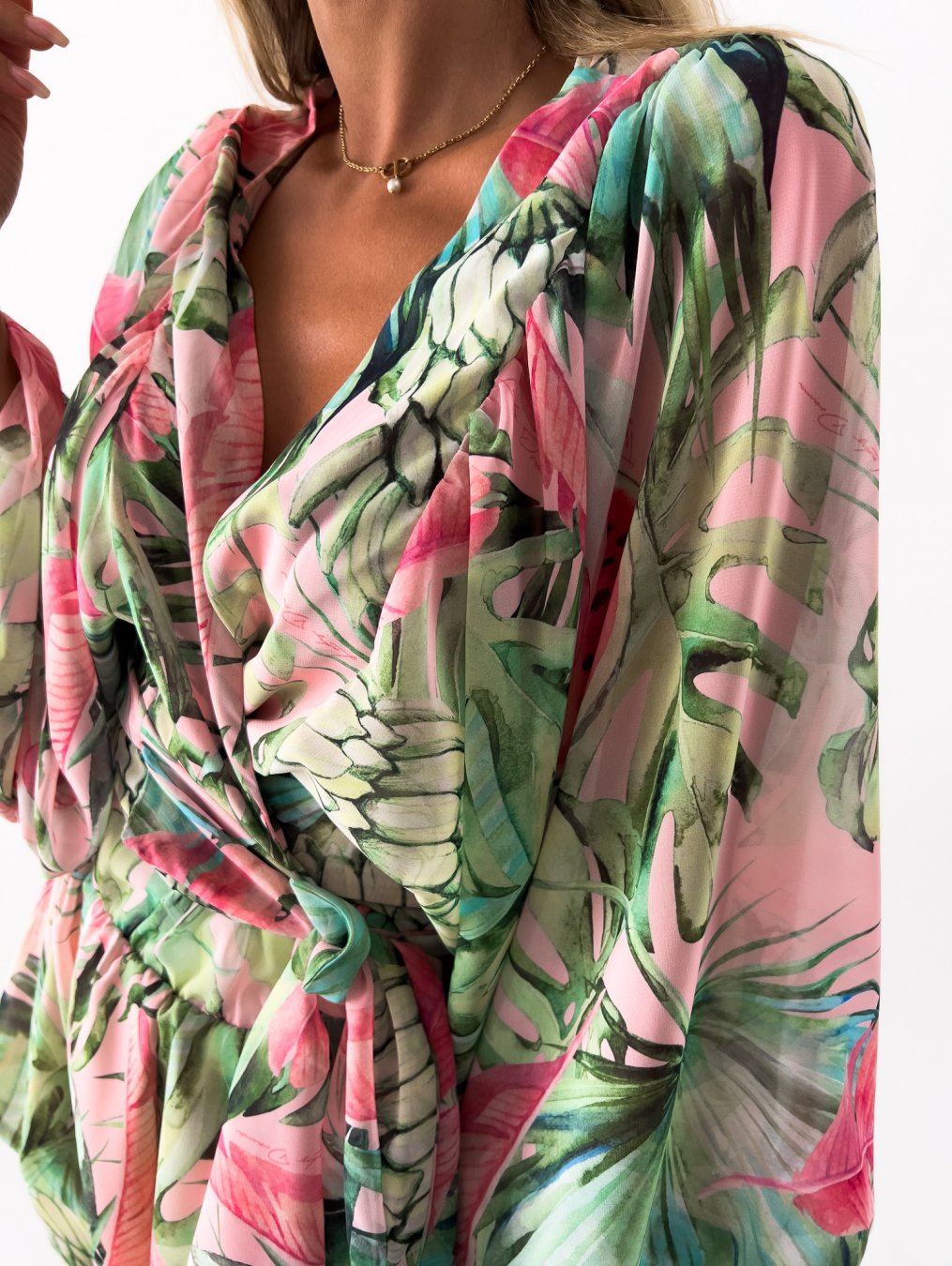 Stylish Long Sleeve Summer Wrap Jumpsuit