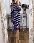 Fish scale print slit dress