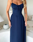 Elegant Spaghetti Strap Maxi Wrap Dress