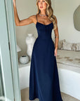 Elegant Spaghetti Strap Maxi Wrap Dress