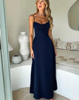 Elegant Spaghetti Strap Maxi Wrap Dress
