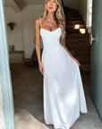 Elegant Spaghetti Strap Maxi Wrap Dress