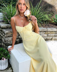 Elegant Spaghetti Strap Maxi Wrap Dress