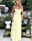Elegant Spaghetti Strap Maxi Wrap Dress