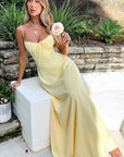Elegant Spaghetti Strap Maxi Wrap Dress