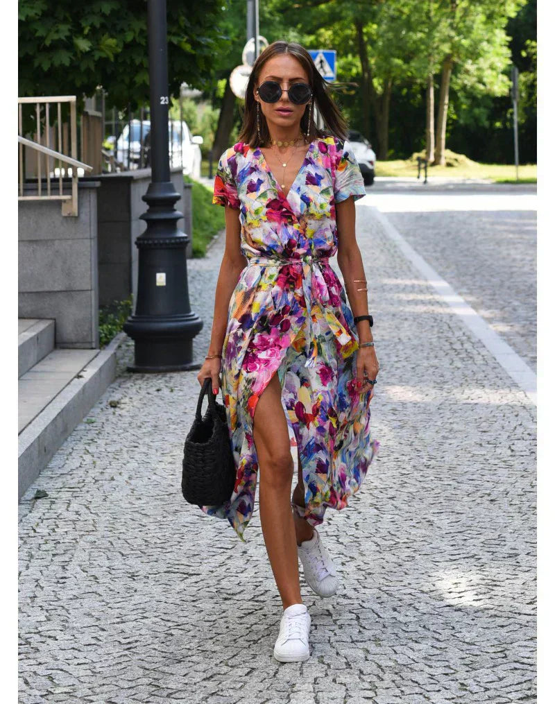 Stylish V-Neck Cocktail Dress