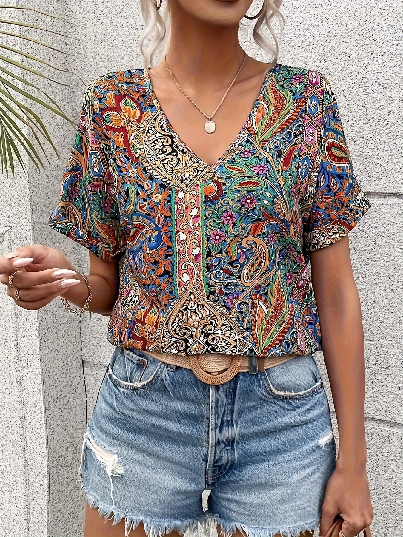 Romantic Style Floral Blouse Elegant Look