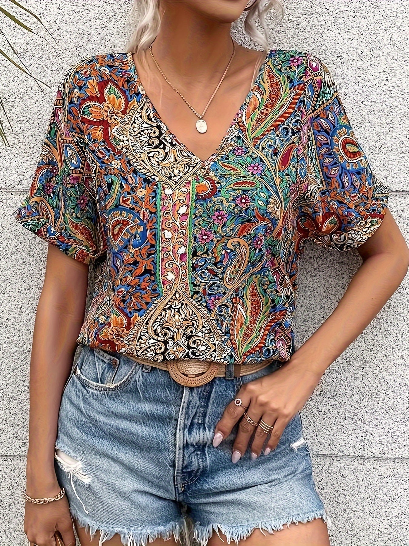 Romantic Style Floral Blouse Elegant Look