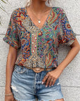 Romantic Style Floral Blouse Elegant Look