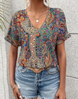 Romantic Style Floral Blouse Elegant Look