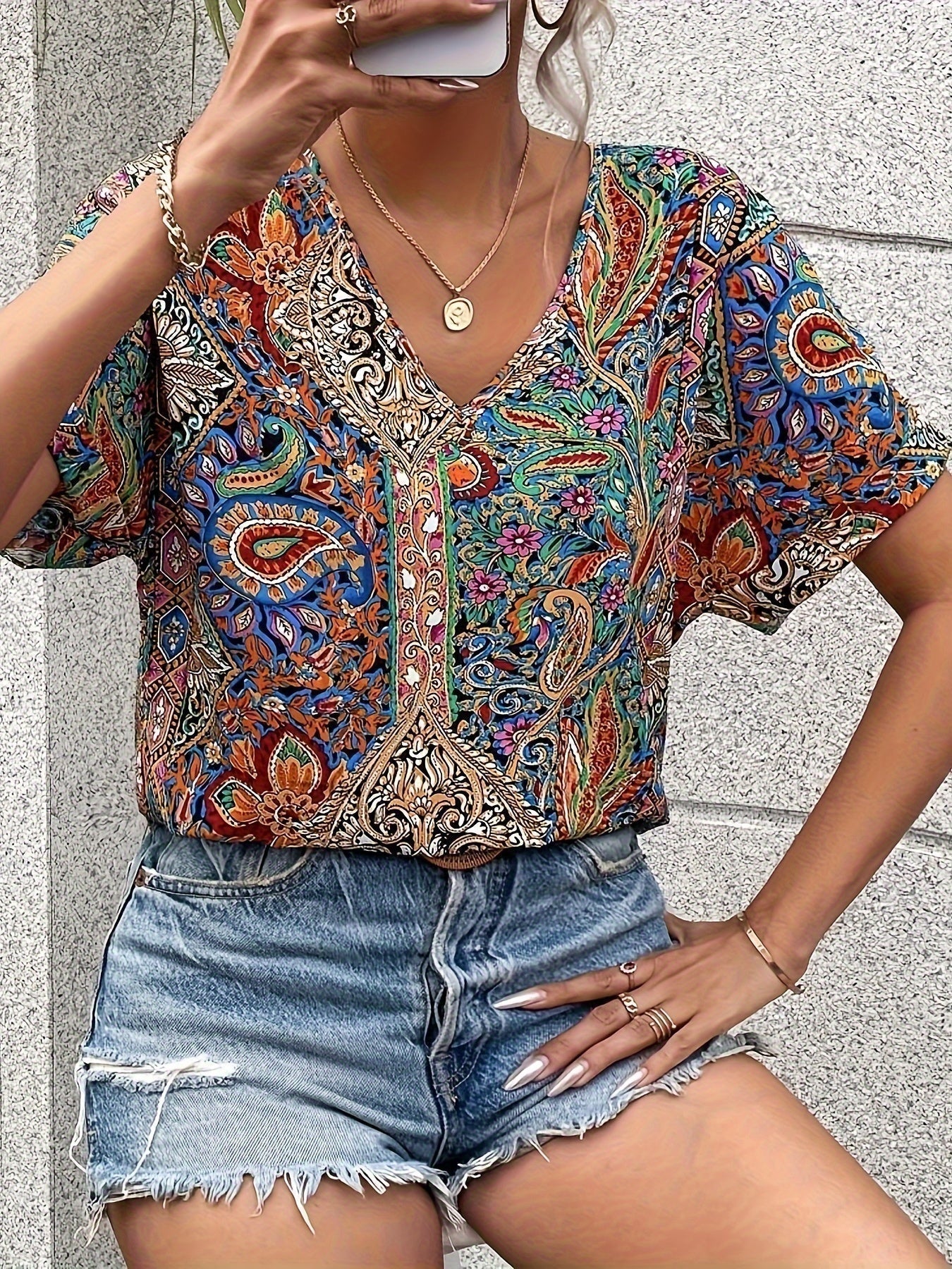 Romantic Style Floral Blouse Elegant Look