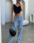Stylish Mid Cut Jeans for Women