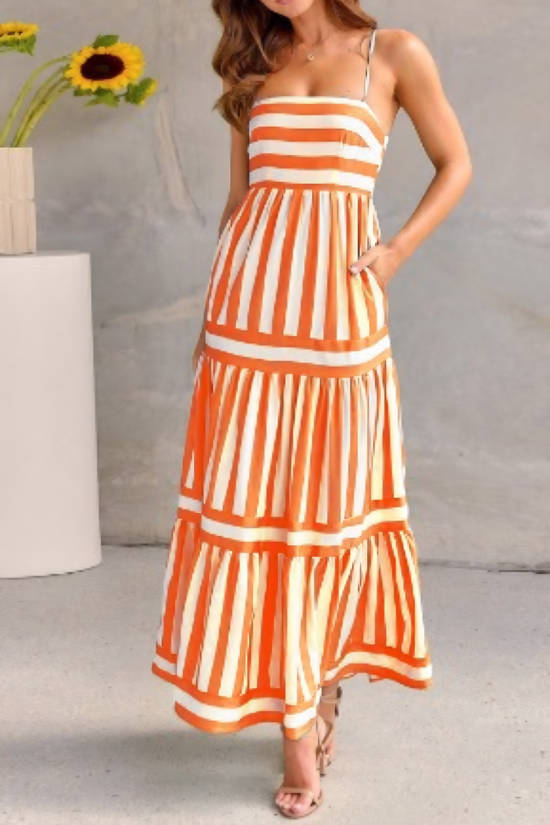 Flowy Full-Length Evening Dress