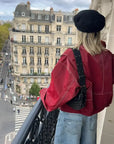 Oversized Leather Bomber Jacket