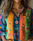 Unique Floral Print Collared Shirt